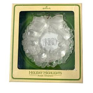 Holiday Highlights 1980 Acrylic Wreath Hallmark Ornament